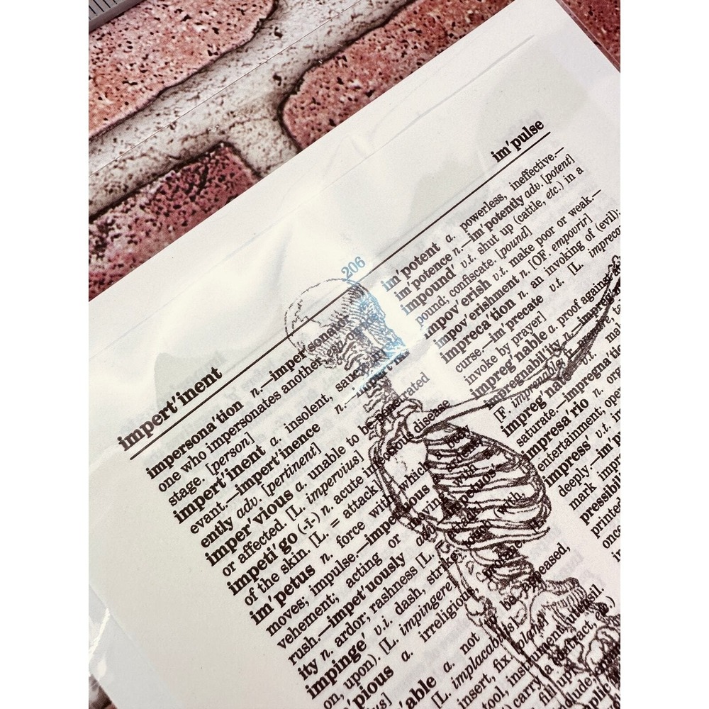 Skeleton Skull Spooky Upcycled Dictionary Art Prints Lot 4 Mini Poster Set‎ OOAK - Picture 10 of 14